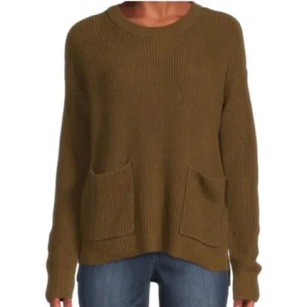 Madewell Patch Pocket Pullover Sweater Green Size Small oversized